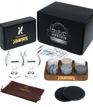 핸드릭스 위스키스톤 브랜디잔세트